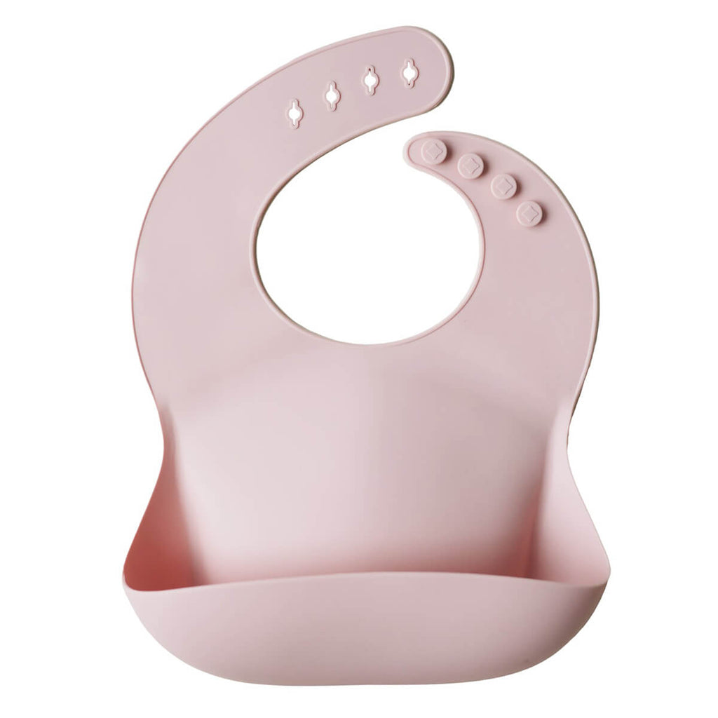 Silicone Baby Bib in Blush by Mushie