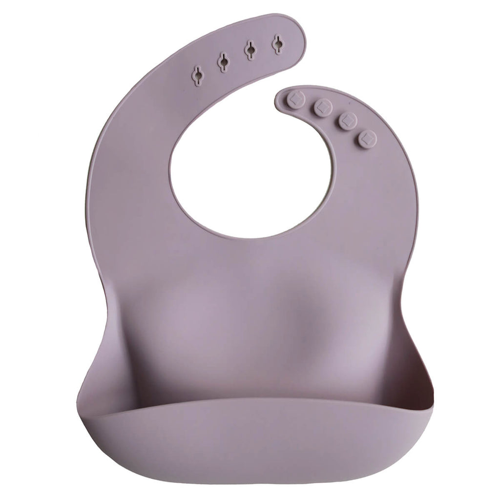 Silicone Baby Bib in Pale Mauve by Mushie