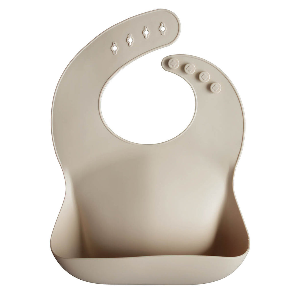 Silicone Baby Bib in Shifting Sand by Mushie