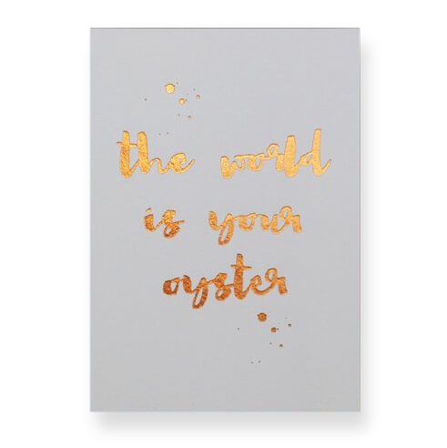 The World Is Your Oyster Greetings Card by Nancy & Betty Studio
