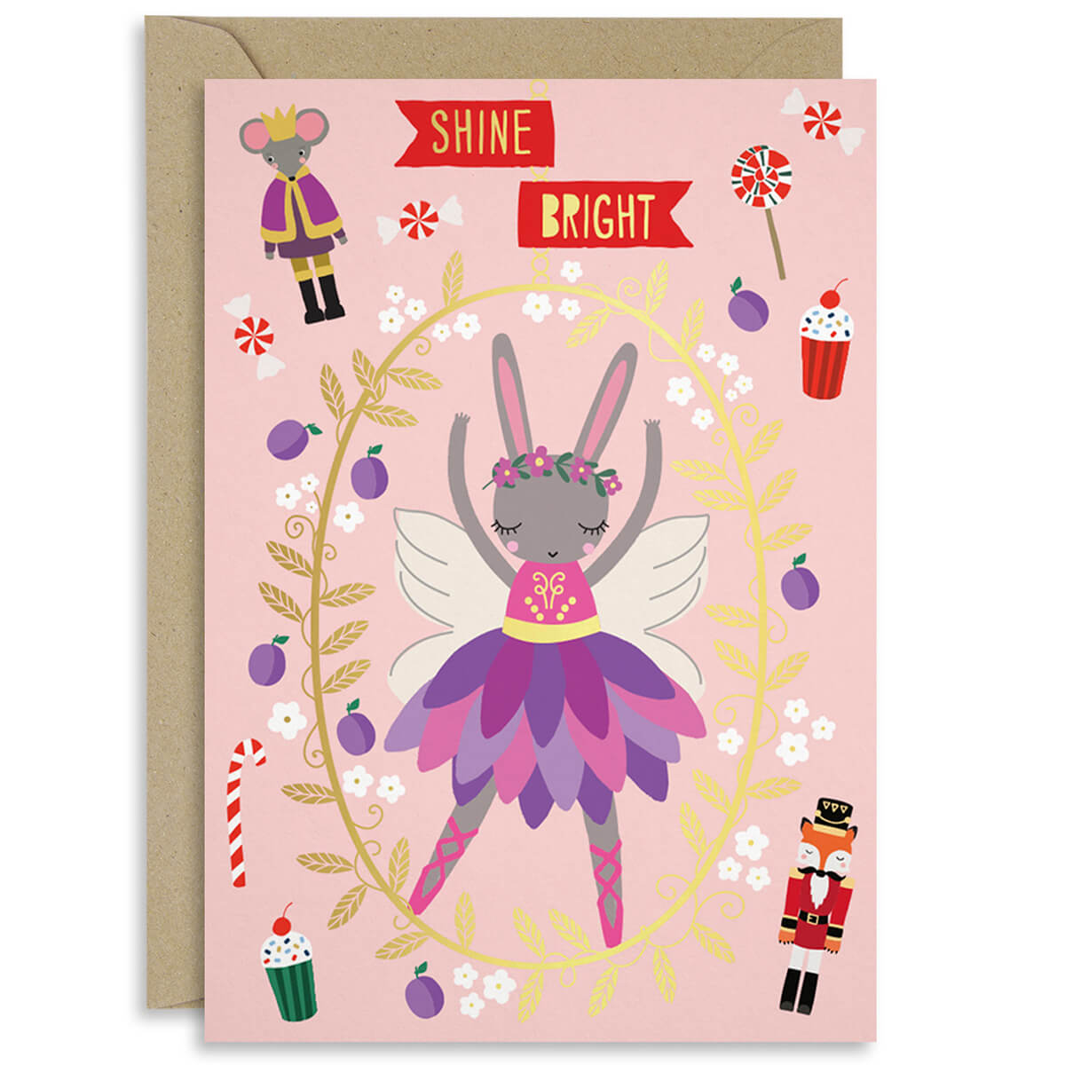 Sugar Plum Fairy Christmas Greetings Card by Natalie Alex