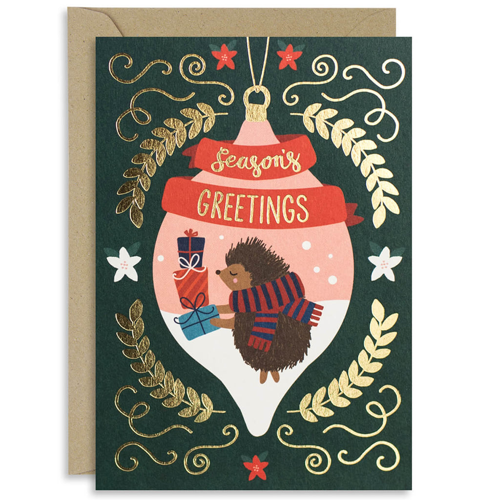 Hedgehog Christmas Greetings Card by Natalie Alex