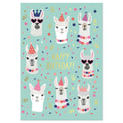 Party Llamas Greetings Card by Natalie Alex