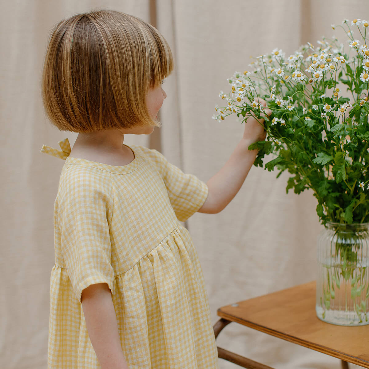 Hopscotch Dress - Multi Stripe Linen – Sage Kids