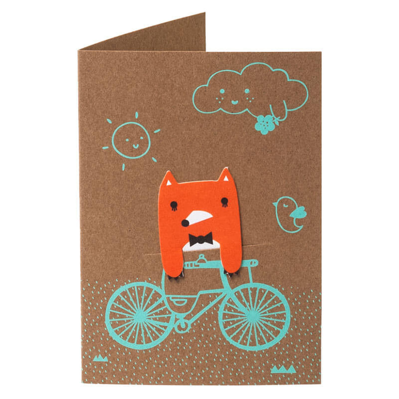 Bike Field Bookmark Greetings Card by NooDoll