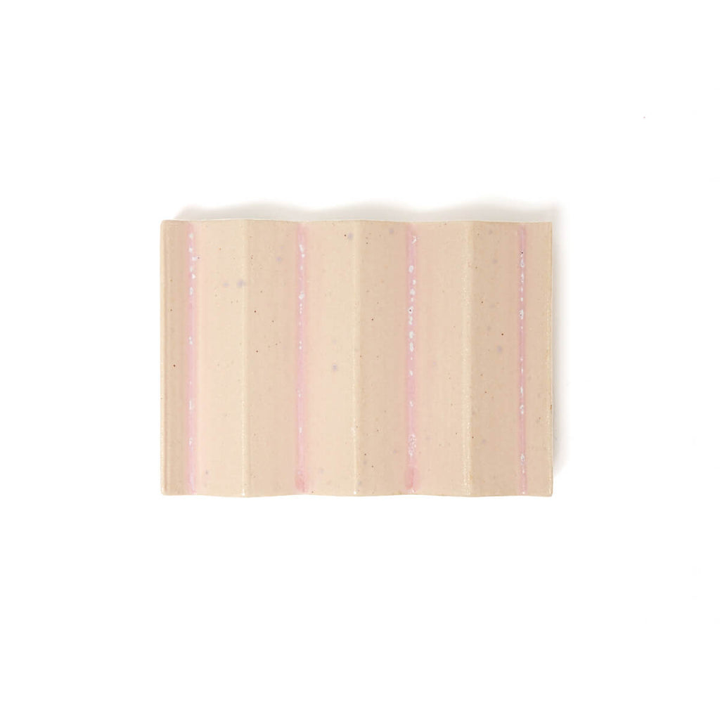 Rocky M. Handmade Ceramic Soap Dish in Pastel Pink by Oba Studios