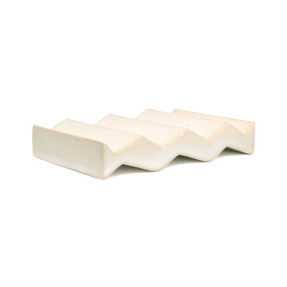 Rocky M. Handmade Ceramic Soap Dish in White by Oba Studios
