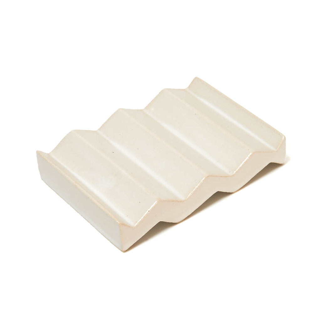 Rocky M. Handmade Ceramic Soap Dish in White by Oba Studios