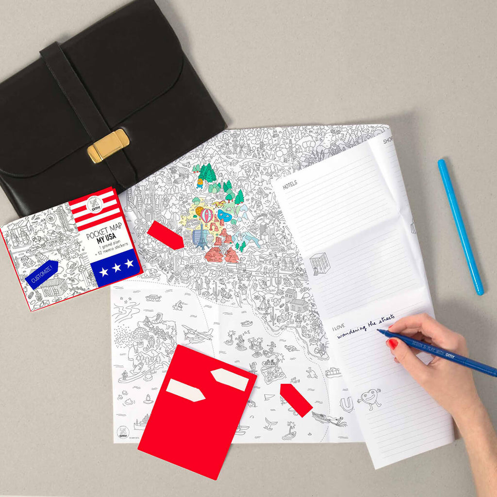 USA Colouring Pocket Map by OMY