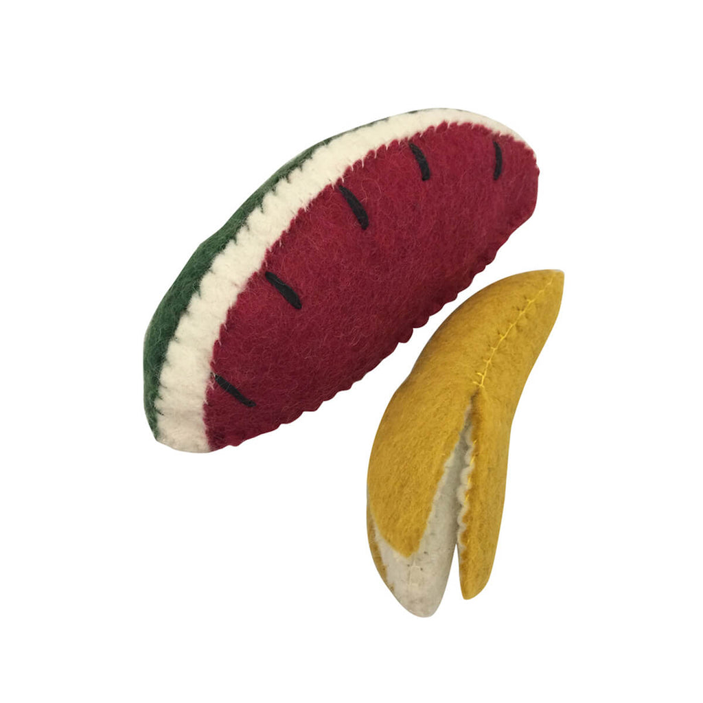 Banana and Watermelon Slice Felt Toy by Papoose Toys