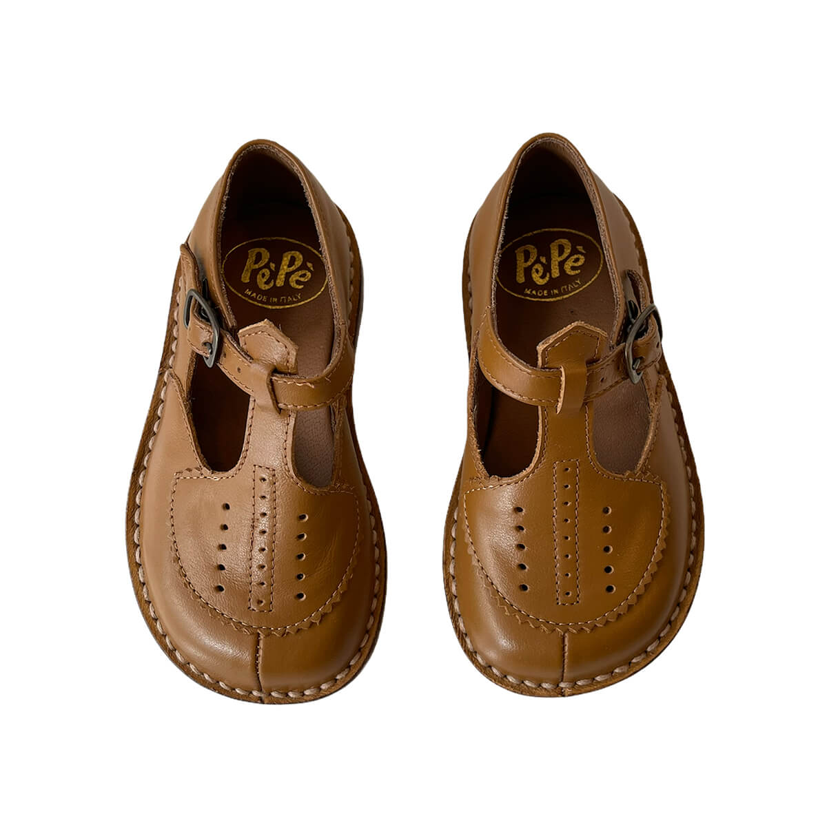 Laura Perforated Sandals in Heritage Tan by PèPè