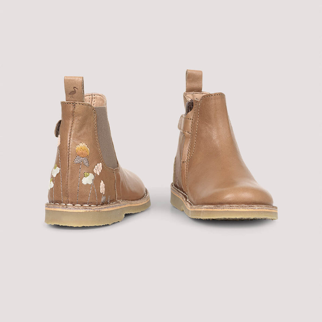 Uniqua Wildflower Ankle Boots in Latte by Petit Nord