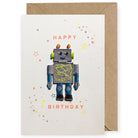 Robot Iron On Patch Greetings Card by Petra Boase