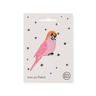 Pink Budgie Iron On Patch by Petra Boase