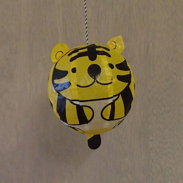 Tiger Japanese Paper Balloon Greetings Card by Petra Boase