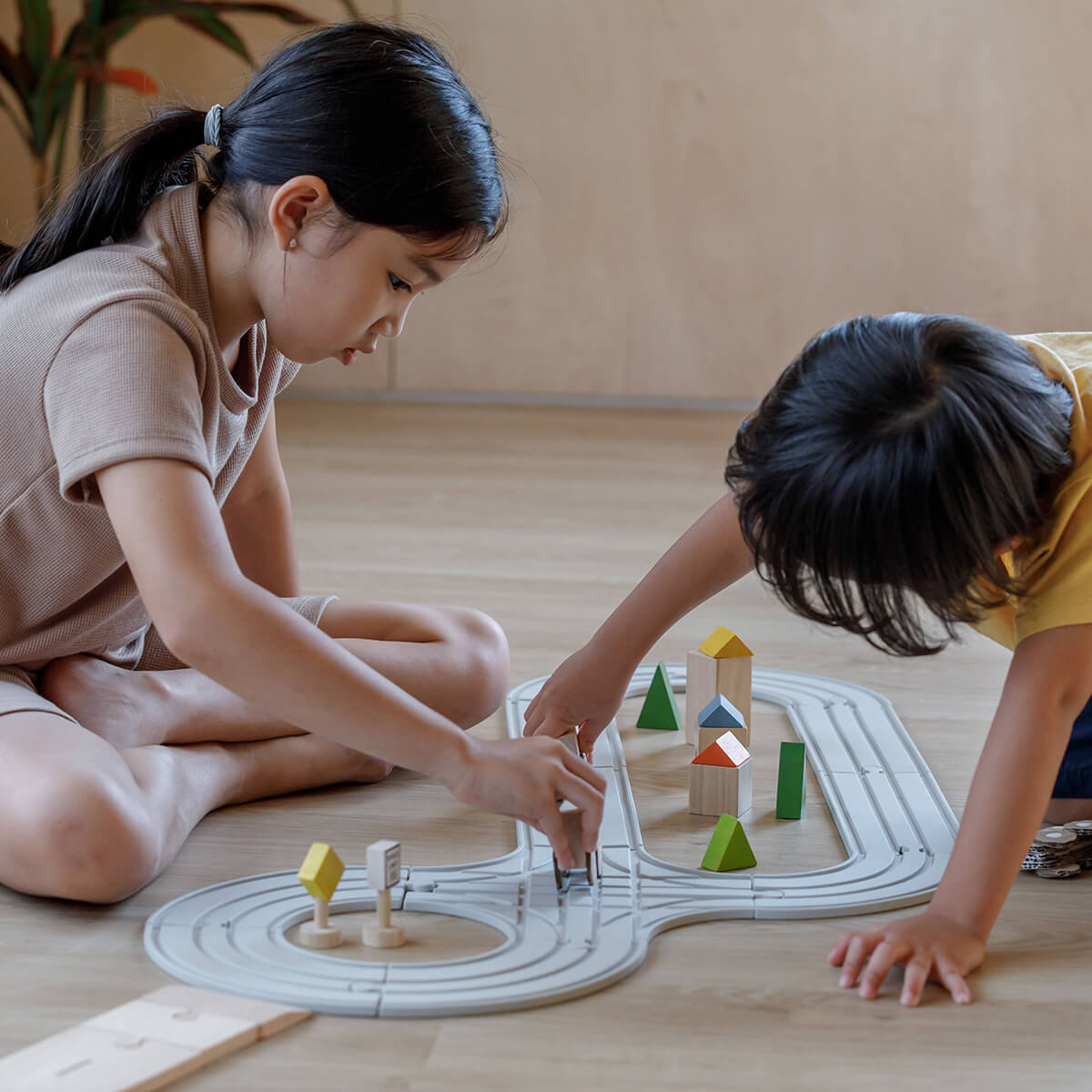 Rubber Road & Rail Set by PlanToys