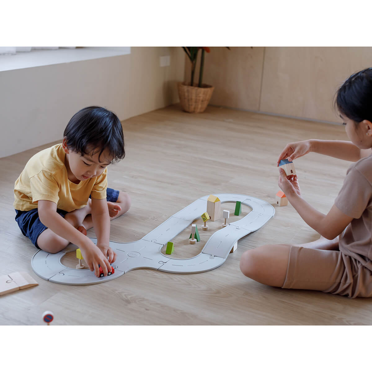 Rubber Road & Rail Set by PlanToys