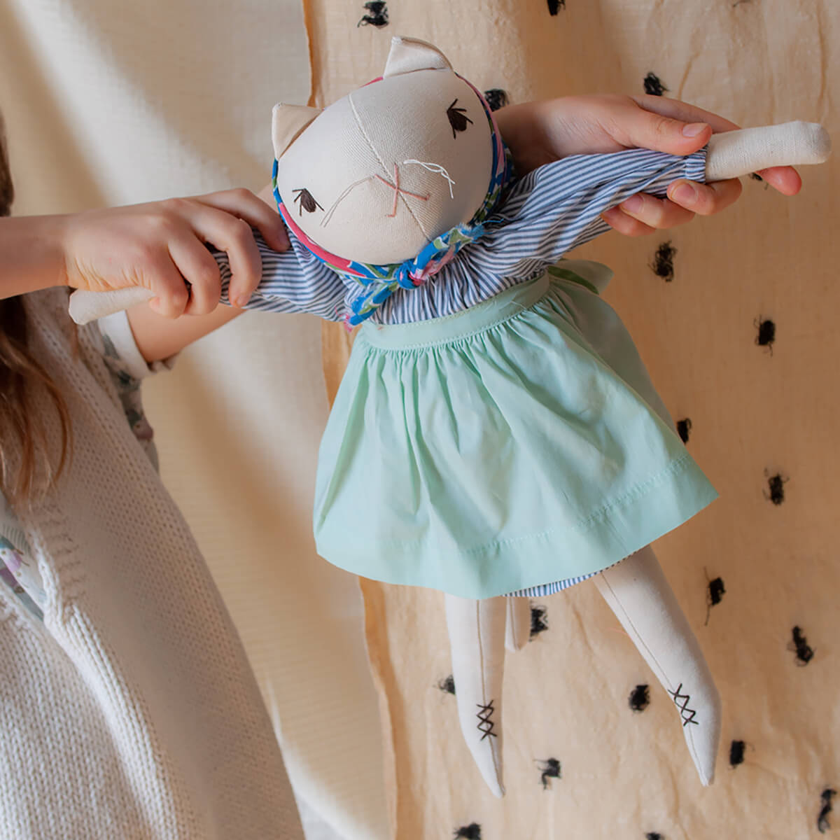 Imogen Large Cat in Cream by Polka Dot Club