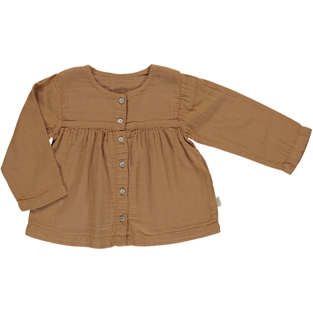 Romarin Blouse in Brown Sugar by Poudre Organic