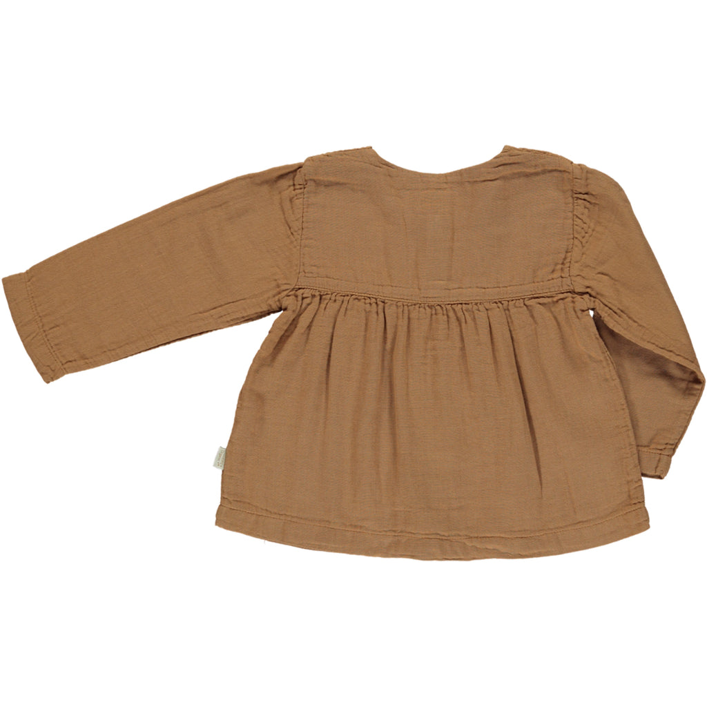 Romarin Blouse in Brown Sugar by Poudre Organic