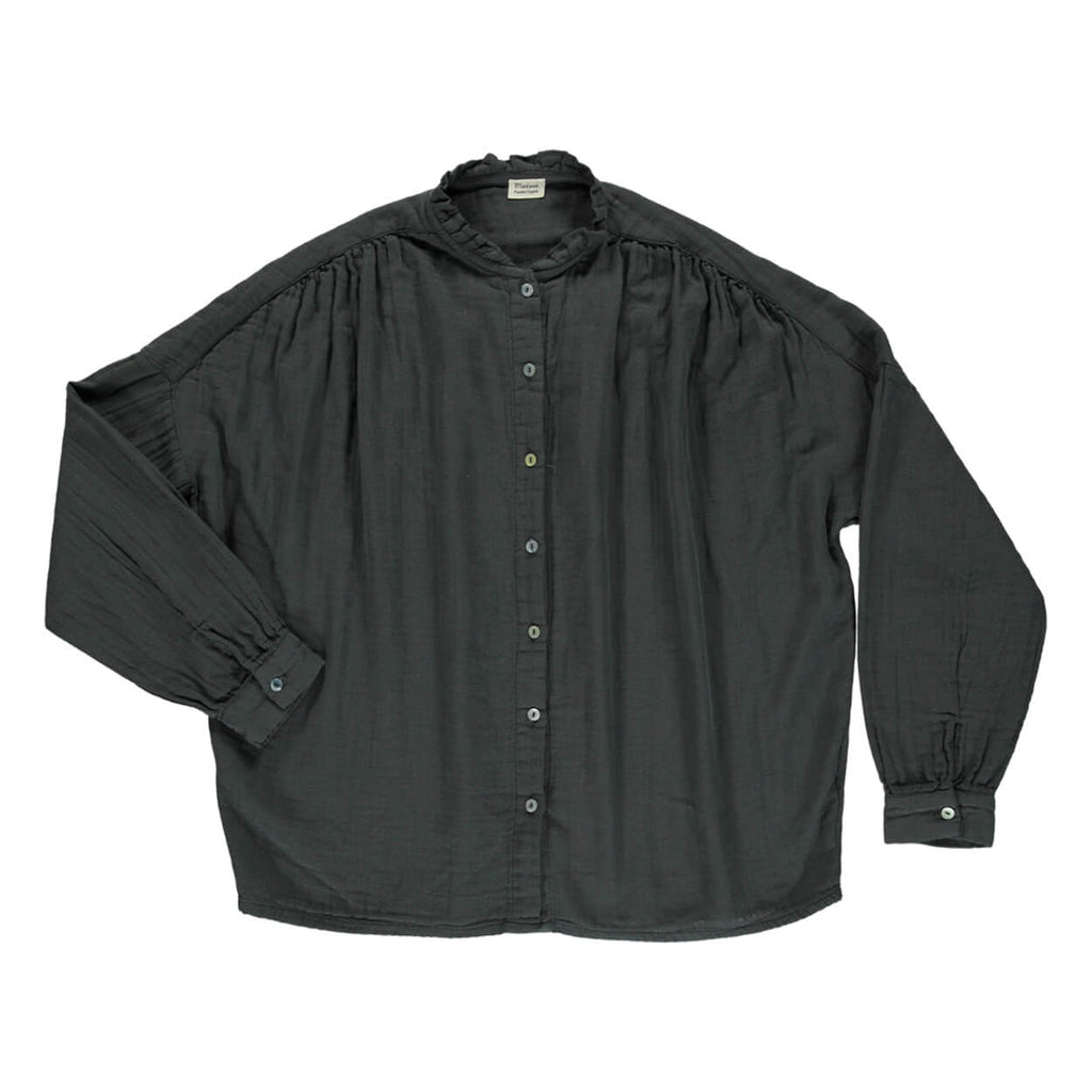 Amande Baby Blouse in Pirate Black by Poudre Organic - Last Ones In Stock - 6-9 Months