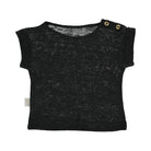 Bourrache Linen T Shirt in Pirate Black by Poudre Organic