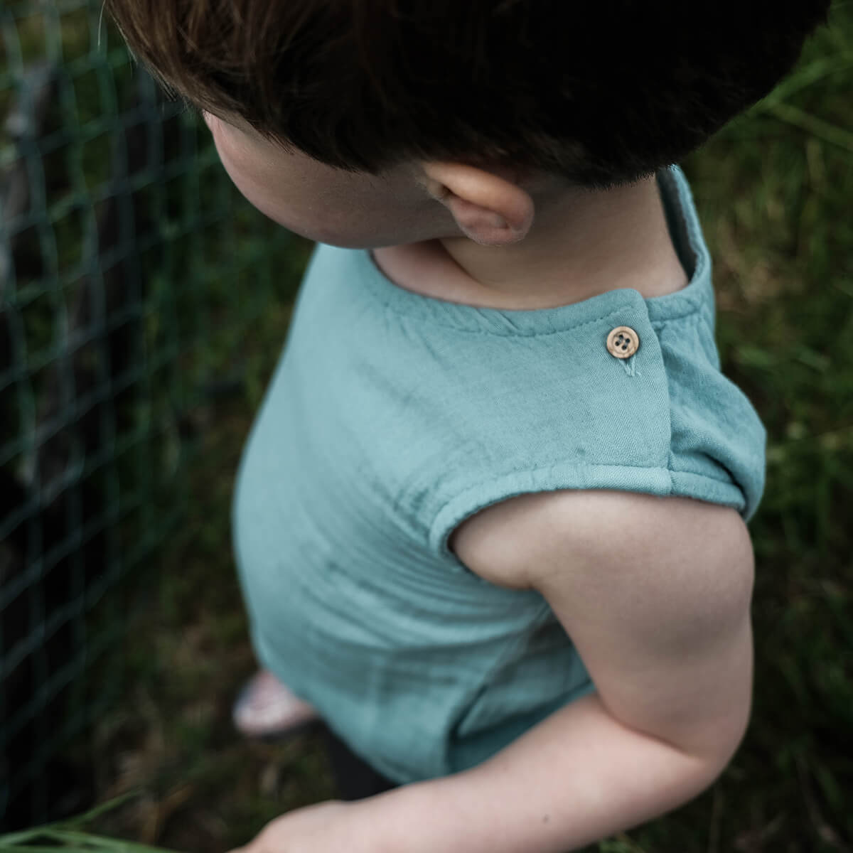 Ceylan Baby Tank Top in Blue Surf by Poudre Organic- Last Ones In stock - 3-12 Months