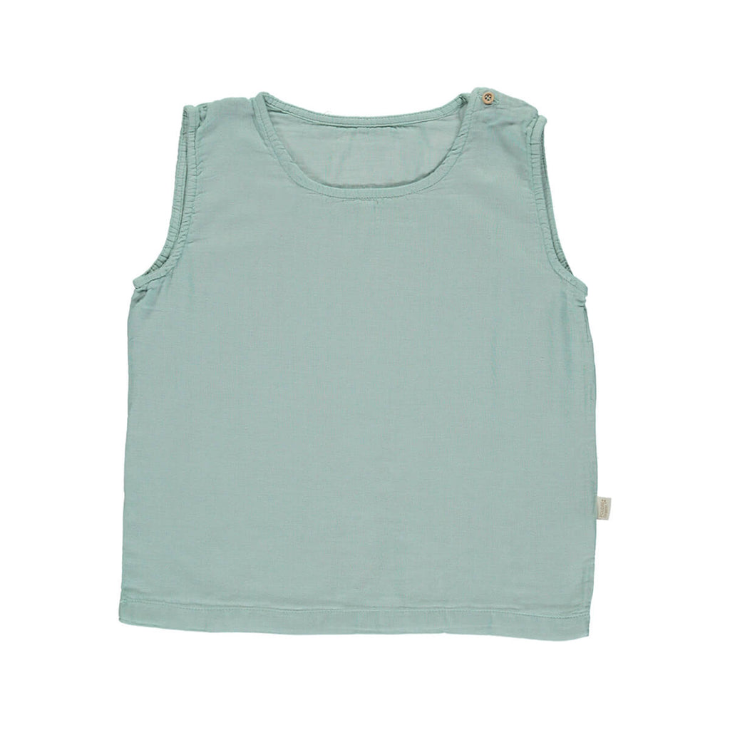 Ceylan Baby Tank Top in Blue Surf by Poudre Organic- Last Ones In stock - 3-12 Months