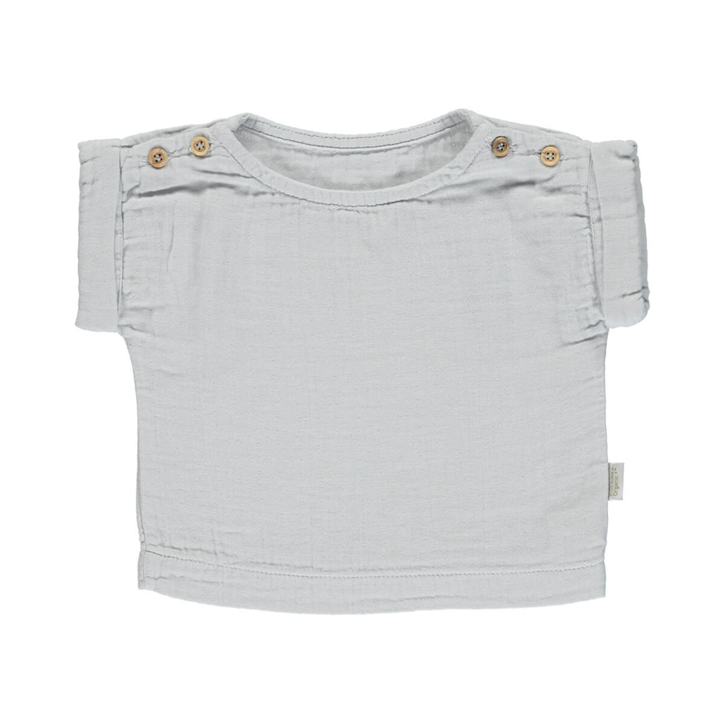 Lin Baby Blouse in Glacier Gray by Poudre Organic