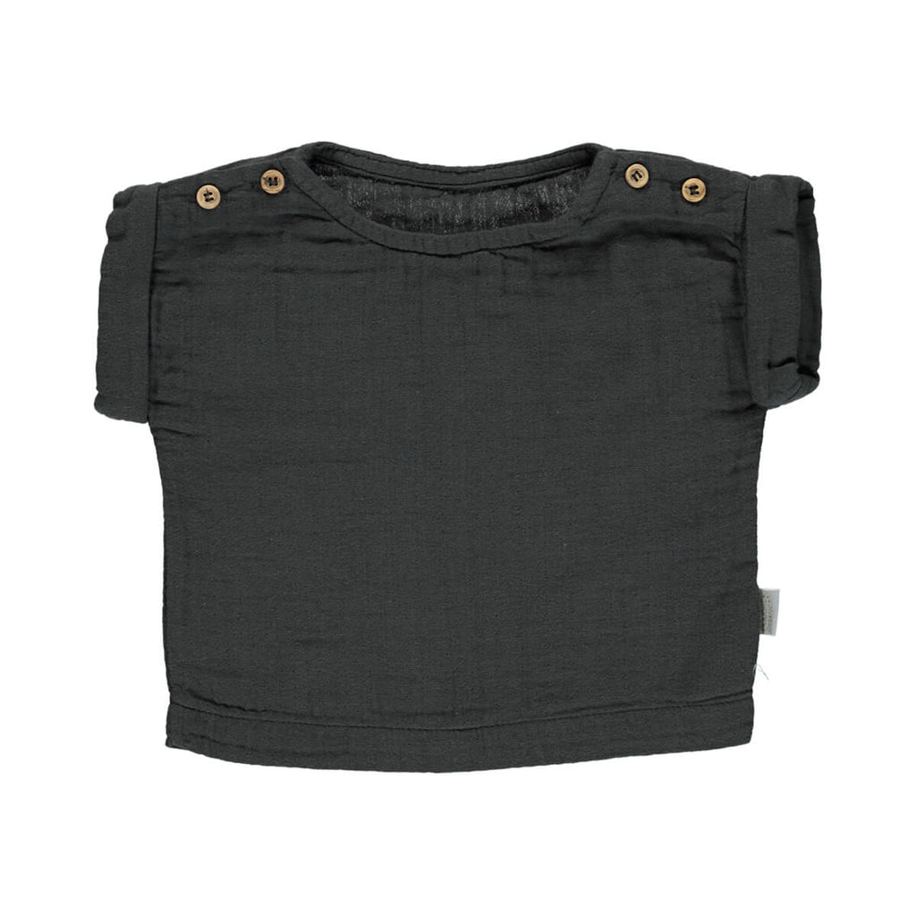 Lin Blouse in Pirate Black by Poudre Organic