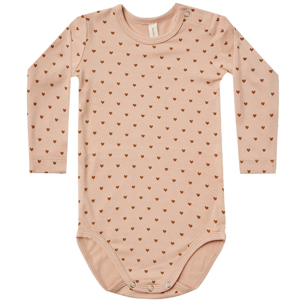 Bamboo Bodysuit in Hearts by Quincy Mae