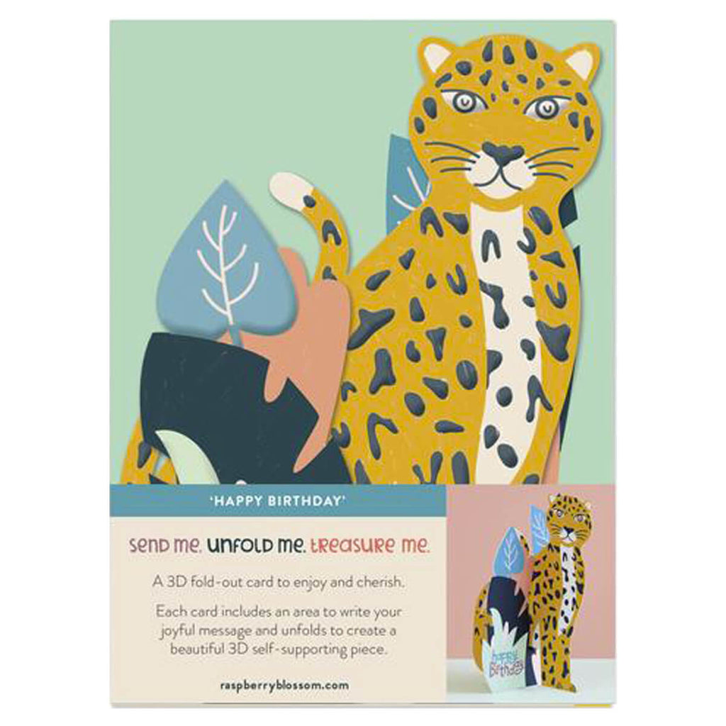 Happy Birthday Leopard Greetings Card by Raspberry Blossom