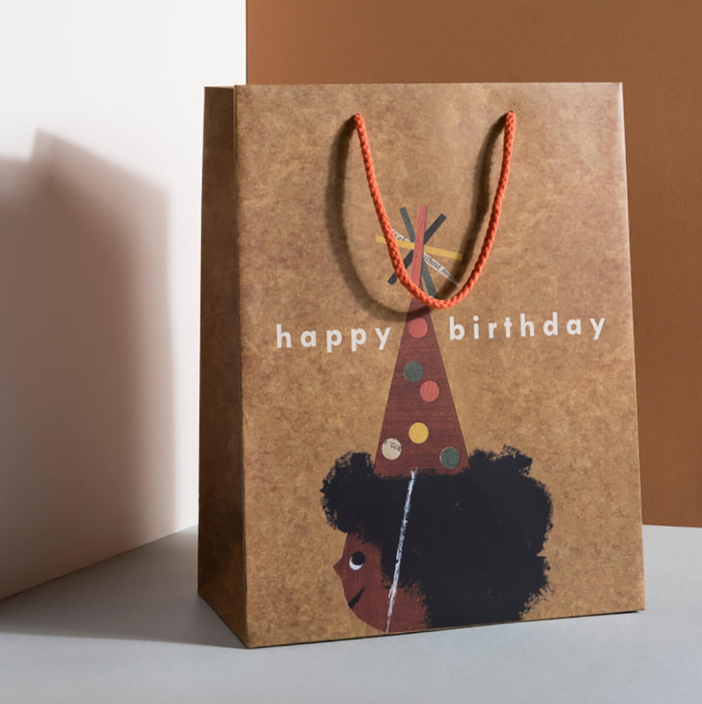 Afro Birthday Large Gift Bag By Red Cap Cards