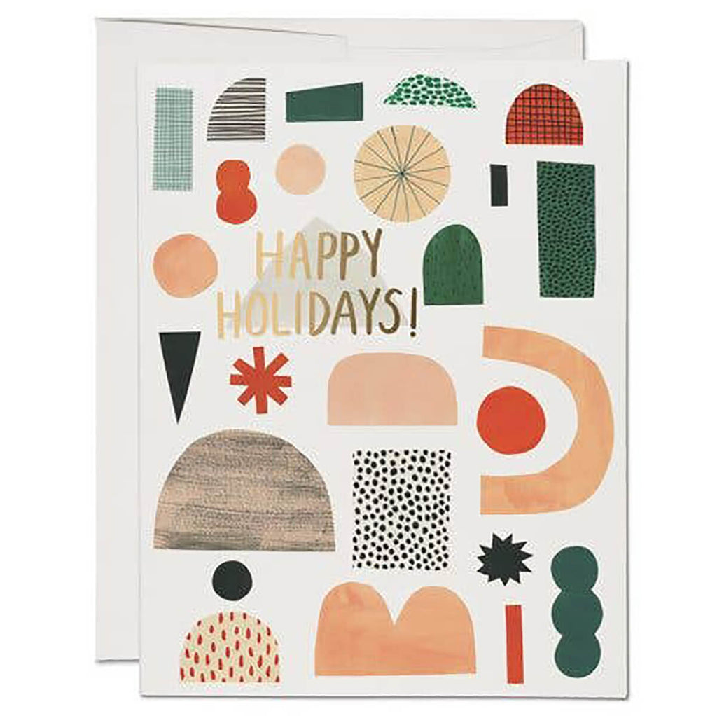 Xmas Shapes Christmas Greetings Card (Box of 8) by Red Cap Cards