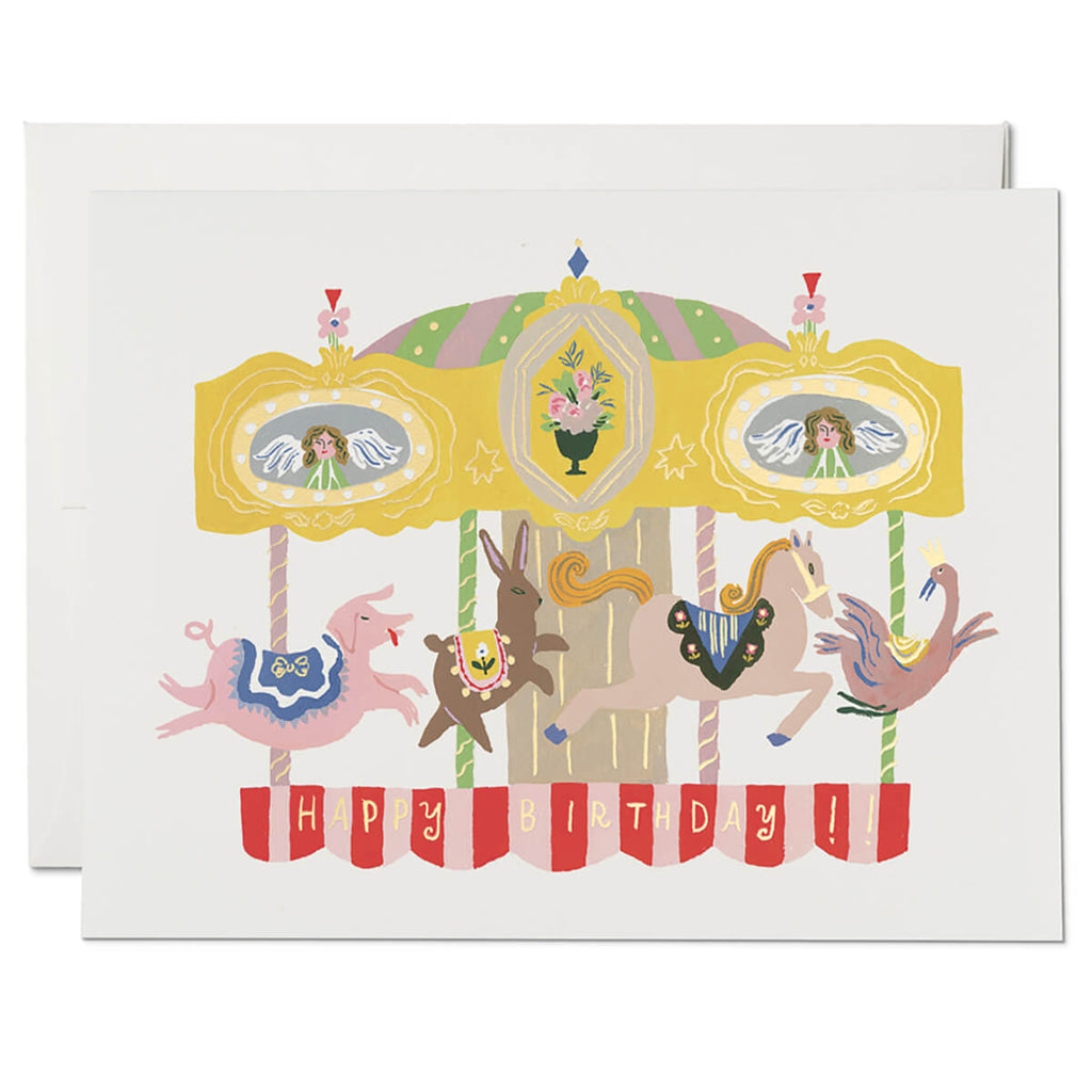 Merry-Go-Round Greetings Card by Red Cap Cards