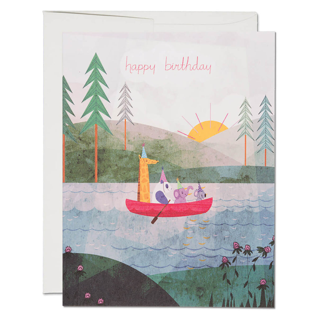 Four Canoe Greetings Card by Red Cap Cards