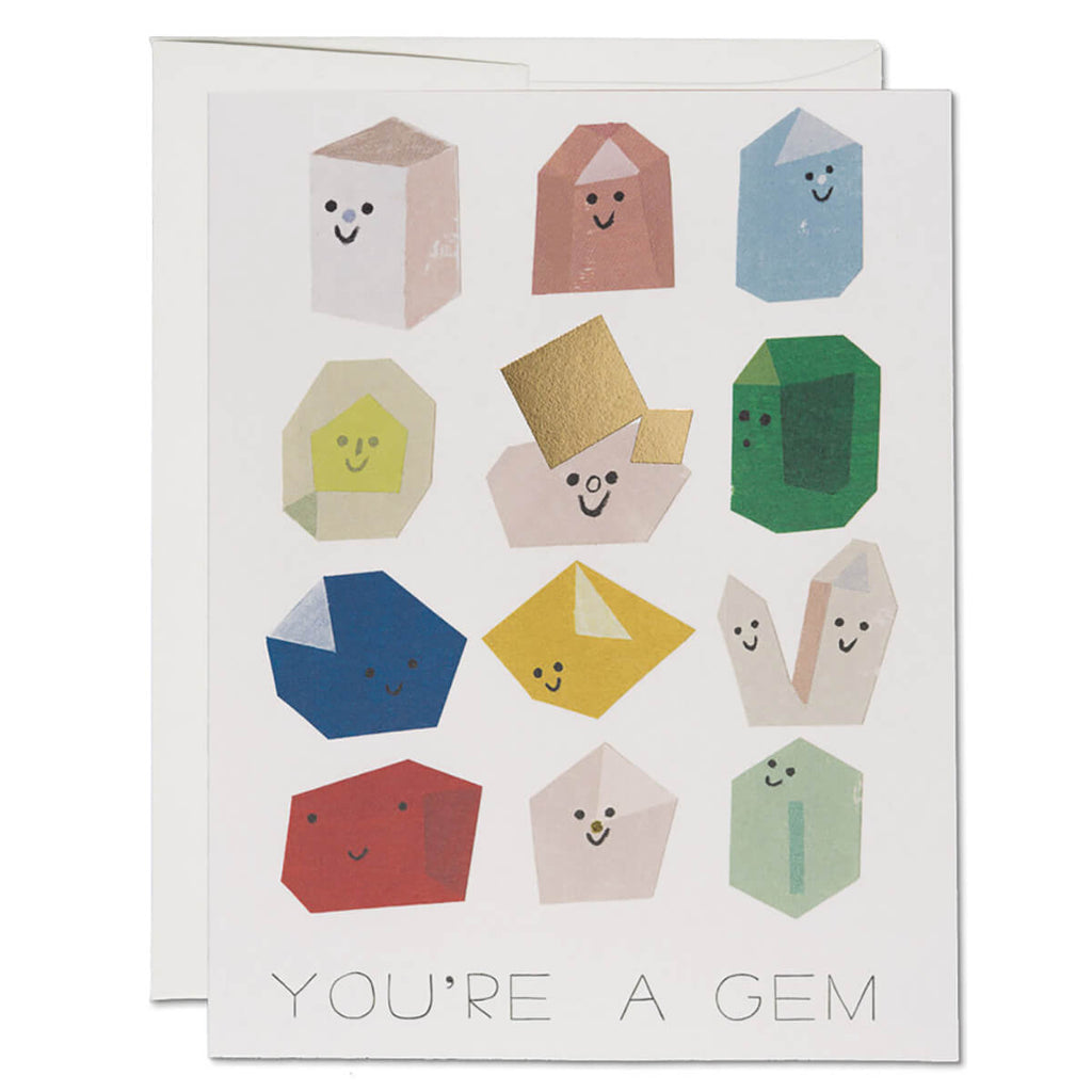 Gem Buddies Greetings Card by Red Cap Cards