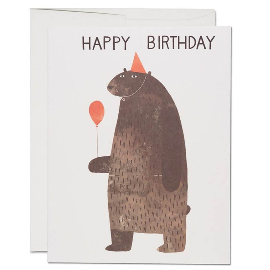 Party Bear Greetings Card by Red Cap Cards