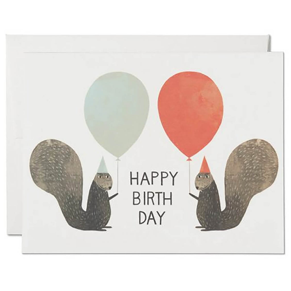 Party Squirrels Greetings Card by Red Cap Cards