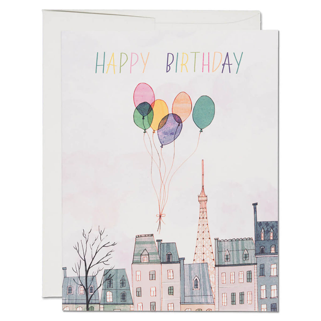 Paris Balloons Greetings Card by Red Cap Cards