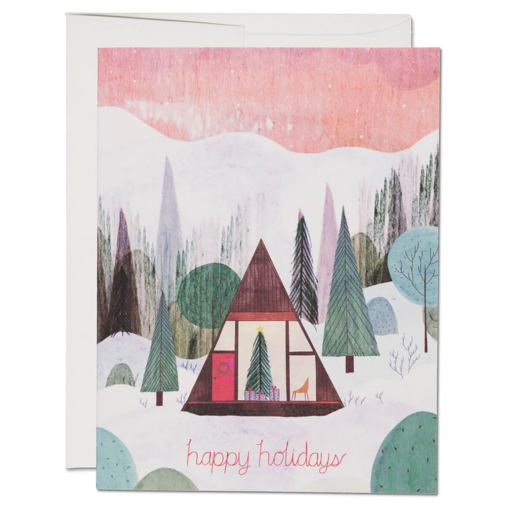 Modern Cabin Christmas Greetings Card (Box of 8) by Red Cap Cards