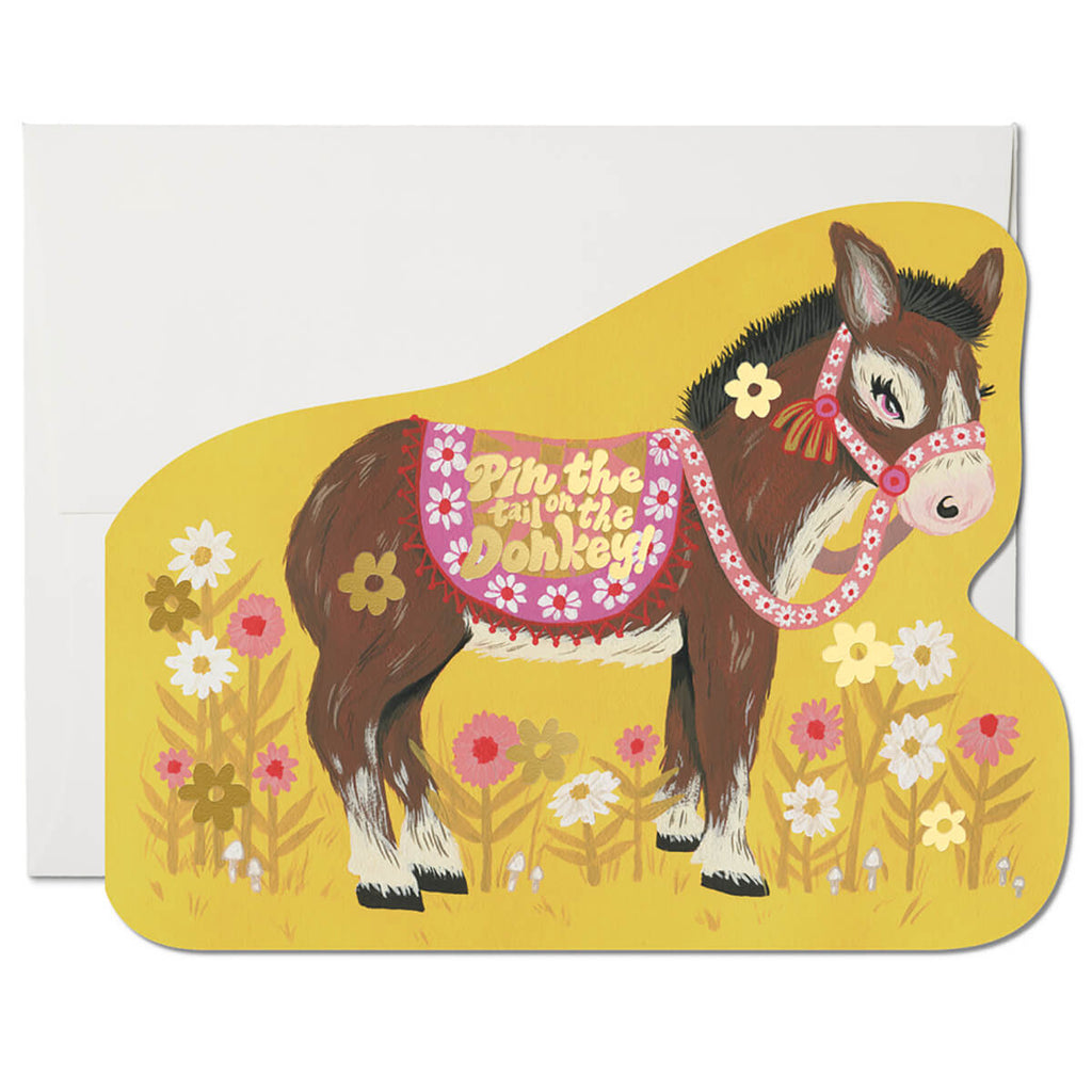Pin The Tail Donkey Greetings Card by Red Cap Cards