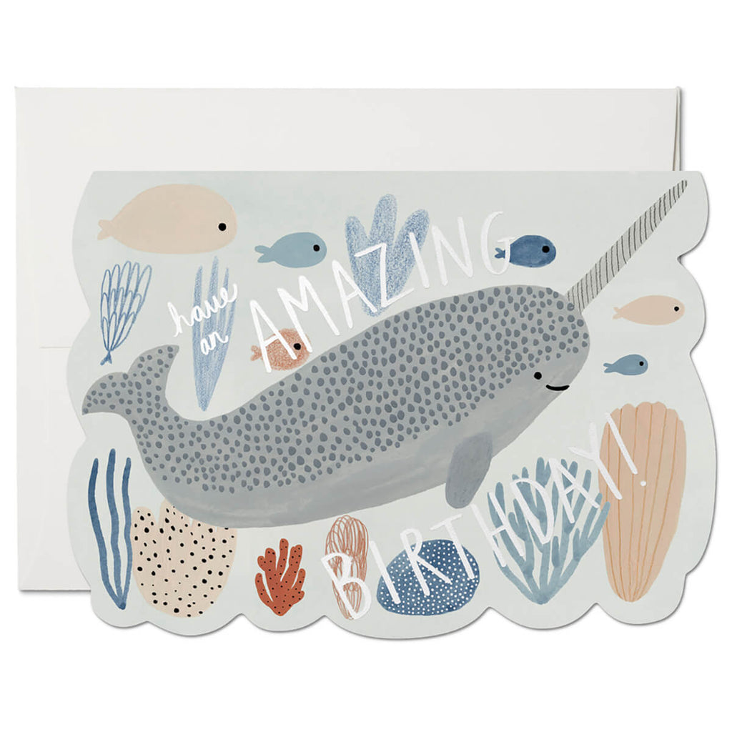 Narwhal Birthday Greetings Card by Red Cap Cards