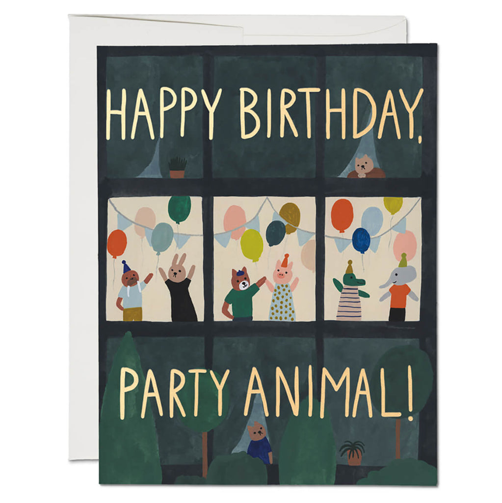 Animal House Greetings Card by Red Cap Cards