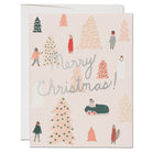 Pink Trees Christmas Greetings Card (Box of 8) by Red Cap Cards