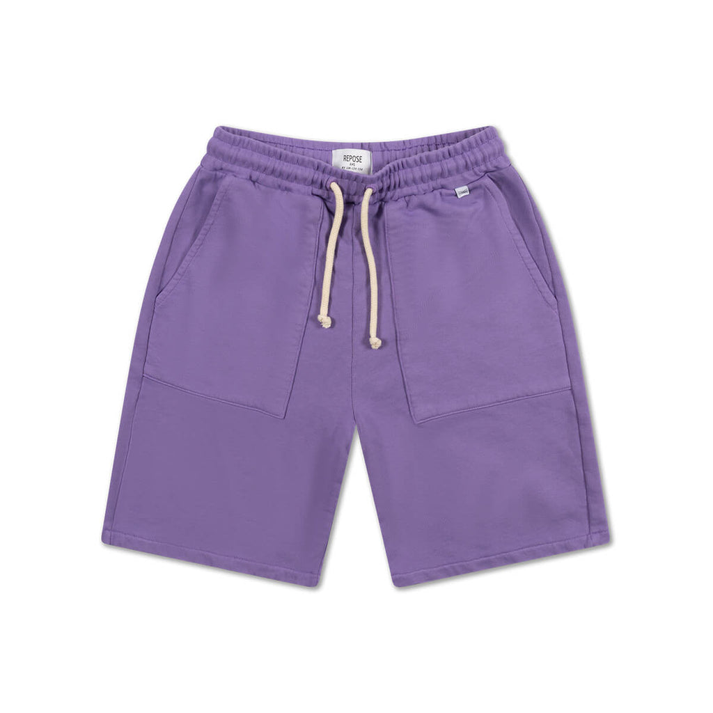 Midi Sweat Shorts in Royal Purple by Repose AMS