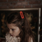 Squared Hair Clip in Spicy Orange by Repose AMS