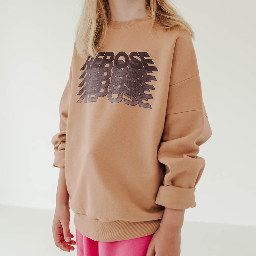 Crew Neck Sweater in Warm Powder by Repose AMS