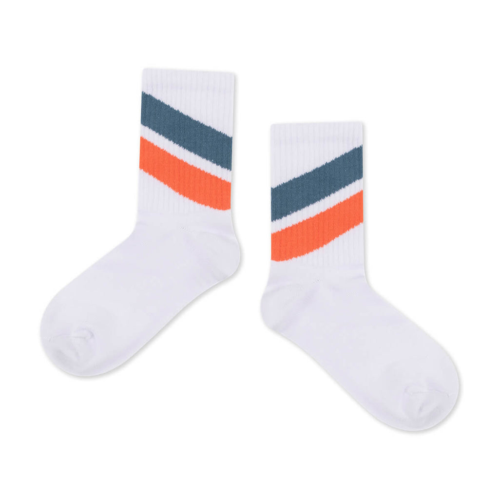 Sporty Socks in White Stripe by Repose AMS