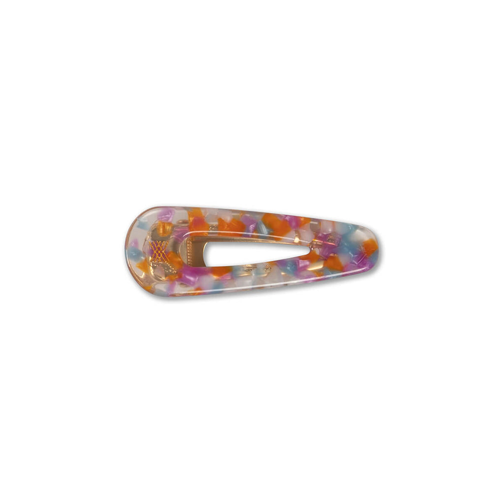 Round Hair Clip in Orange Pink Marble by Repose AMS